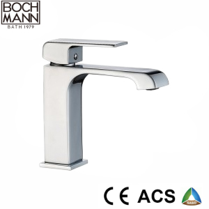 New Design Healthy Low Lead Brass Square Body Short Washroom Basin Faucet