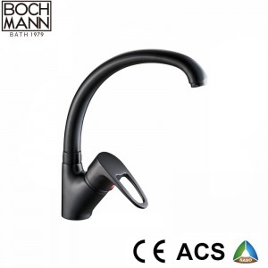 Matt Black color  single lever Brass Basin Mixer