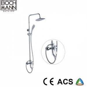 Simple Morden Design Brass White and Chrome Color Body Rain Shower Faucet