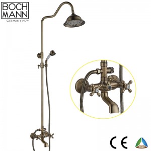 Tradional Design Full brass double handle high kitchen faucet