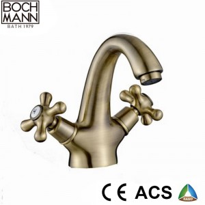 Double Handle Bronze Color High Kitchen Water Sink Tap