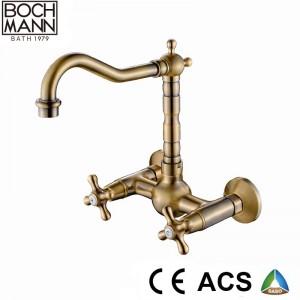 Full brass double handle 3 piece basin faucet