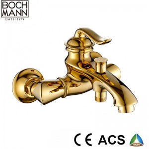 golden color brass sanitary ware bathroom bath shower mixer