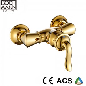 golden color brass sanitary ware shower  mixer