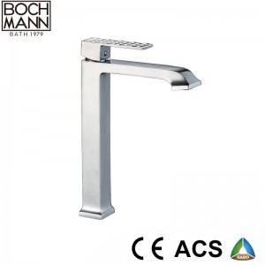 luxury diamond cutting shape handle brass water faucet