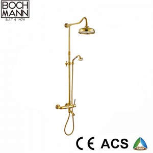 Wall Mounted Full Brass Rain Shower Set Faucet for Hotel Villa Bathroom