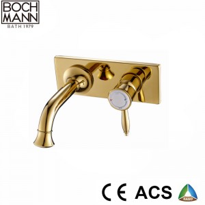 Wall Mounted Full Brass Rain Shower Set Faucet for Hotel Villa Bathroom