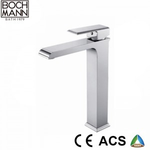 Sanitary Ware Heavy Weight Brass Square Top Counter Basin High Mixer Ce Saber Saso