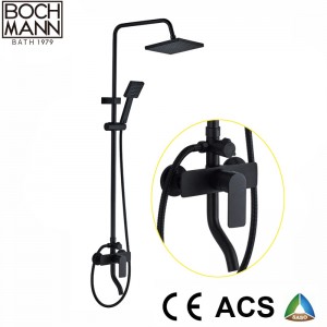 matt black  round shape  brass shower set faucet