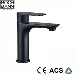 matt black color high  bathroom basin faucet