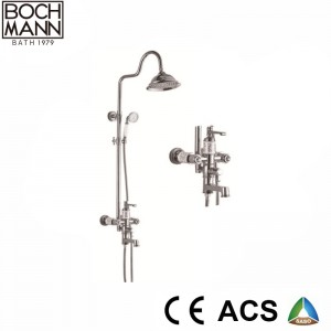 Traditional Luxury Gold/Rose Gold Color Double Wheel Handle Rain Shower Set Faucet