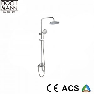 Bathroom Simple Shower Set Column with Square Ultra Stainless Steel Shower Set