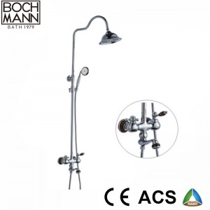 Luxury Brass Body Chrome/Golden Color Bath Rain Shower Set Faucet