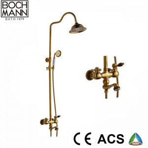Luxury Brass Body Chrome/Golden Color Bath Rain Shower Set Faucet