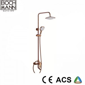 Middle East Type Golden Rose Golden Brass Body Bathroom Rain Shower Set Water Taps