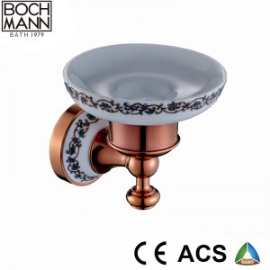 High Quality Full Brass Rose Gold Bathroom Accessory Soap Dish Holder