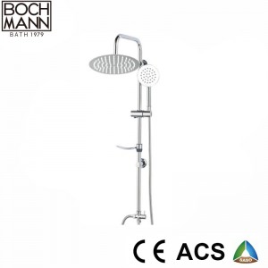 Bathroom Simple Shower Set Column with Square Ultra Stainless Steel Shower Set