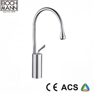 Nordic Style Art Water Drop Black Color Brass High Basin Faucet