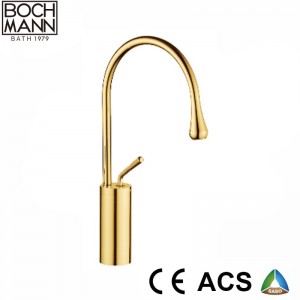 Nordic Style Art Water Drop Black Color Brass High Basin Faucet