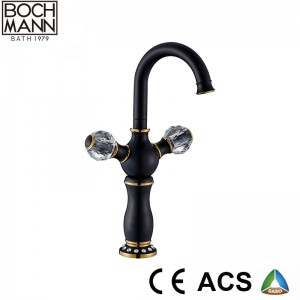 Luxury Traditional  Full brass  rain shower set faucet with crystal
