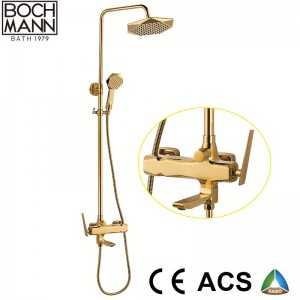 diamond cutting design brass high  basin faucet in gold color