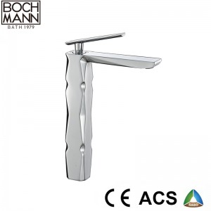 luxury diamond cutting design brass  basin faucet