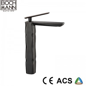 luxury diamond cutting design ORB brass   basin faucet