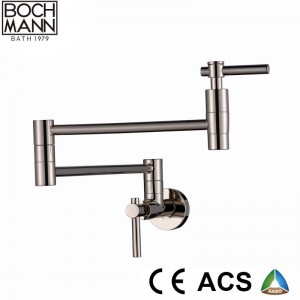 American style brass foldable brushed Nickel   kitchen faucet
