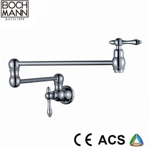 American style brass foldable wall kitchen mixer faucet