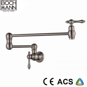American style brass foldable brushed Nickel   kitchen faucet