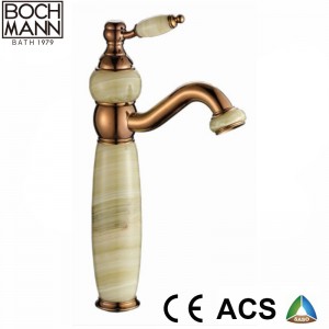 High Body Long Spout Basin Water Taps with Marble Stone