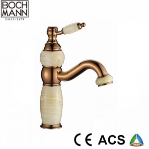 High Body Long Spout Basin Water Taps with Marble Stone