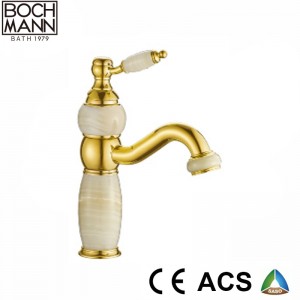High Body Long Spout Basin Water Taps with Marble Stone