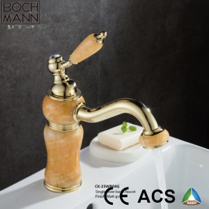 Traditional Design Colorful Brass Marble Stone Bathroom Basin Water Mixer