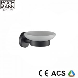 matt black color brass single towel ring