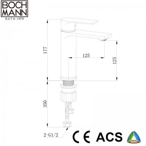 35mm cartridge Zinc  Chrome basin mixer