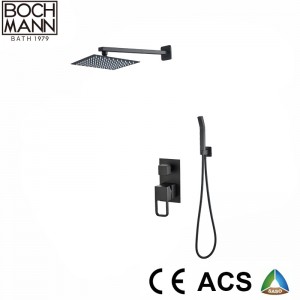 Black Color Shower Set and Brass Body Bathroom Faucet