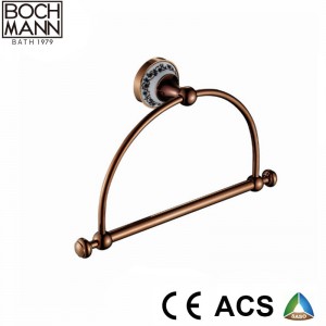 Contemporary Gold Rose Gold Chrome Brass Bathroom Accessory Towel Ring