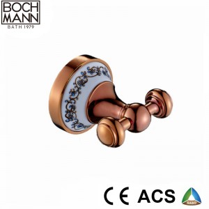 Luxury Traditional Design Brass Rose Gold Color Tumbler Holder with Ceramic Cup