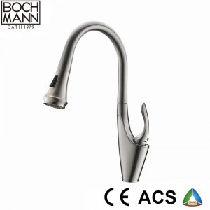 Popular Swan Neck Shape Big Kitchen Sink Tap with Pull out Function